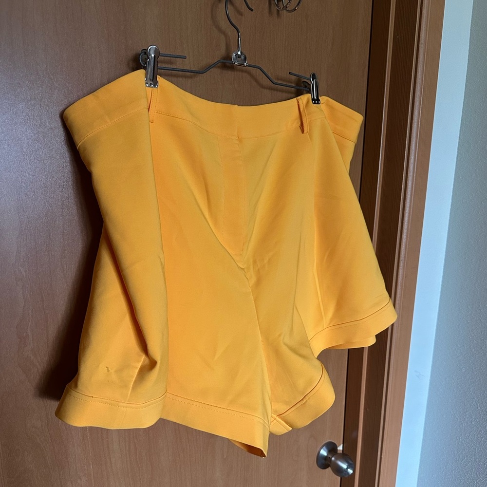 GabiFresh x FTF Yellow Structured Wide Leg Short